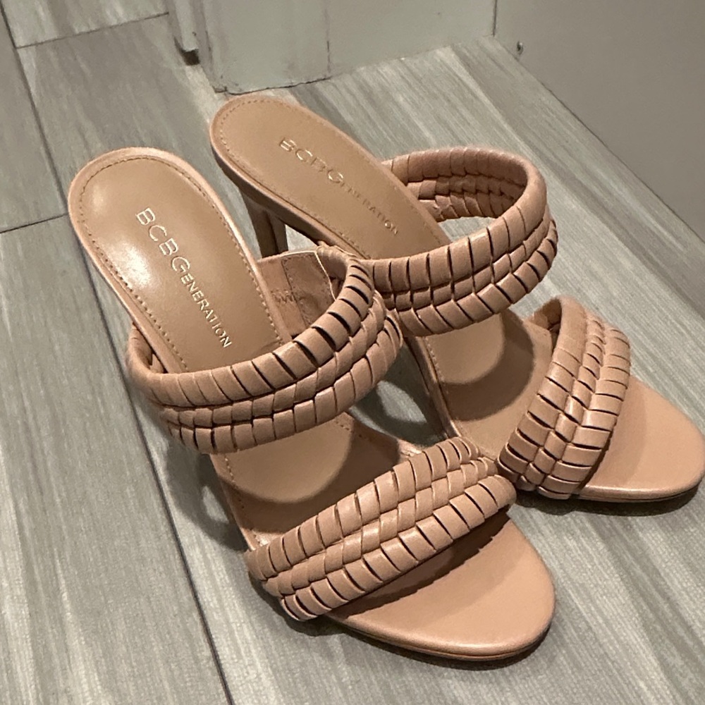 BCBGeneration Women's Nude Woven Heels